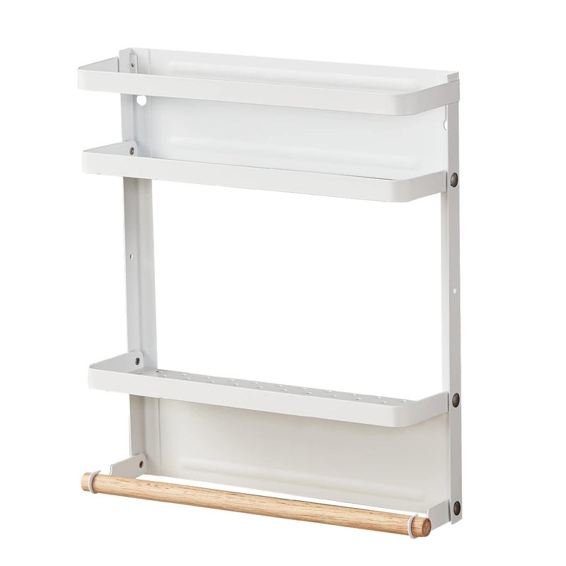 Hoopoton Magnetic Spice Rack Organizer Single Tier Refrigerator Spice Storage Shelf, Easy to Install The Side of The Refrigerator Can Hold spices, Jar of Olive Oil (White L) - Image 1